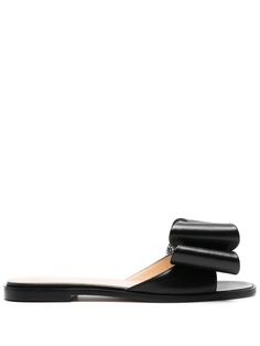 black calf leather rhinestone embellishment bow detailing round open toe branded footbed flat sole Kurt Geiger Heels, Expensive Handbags, Leather Sandals Flat, Gorgeous Bags, Sneaker Wedge, Tory Burch Shoes, Leather Flats, Accessories Branding, Nappa Leather