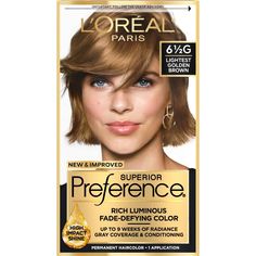 Preference’s Superior Fade-Defying Color & Shine system creates luminous, lit-from-within color, with natural-looking highs & lows, and beautiful gray coverage. With up to 8 weeks of fade-defying color, rich, long-lasting color shines from every strand and resists fading or turning brassy week after week. The kit also includes a color protective Color and Shine Conditioner formulated with Golden Camelina Oil, Anti-Oxidant Vitamin E and UV filter to help keep first day color vibrancy and silky, r High And Low Lights, Chestnut Hair Color, Covering Gray Hair, Light Golden Brown, Gray Coverage, Low Lights Hair, Creme Color, Permanent Hair Color, Light Hair