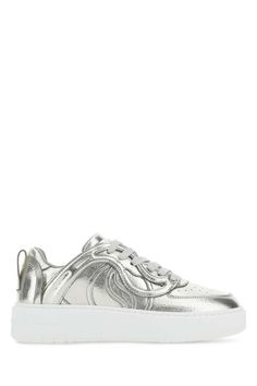 Silver synthetic leather S-Wave sneakers Gender: WomenMaterial: EXTERIOR: 100% SYNTHETIC LEATHER INTERIOR: 100% FABRIC SOLE: RUBBERColor: SILVERMade in: ImportedProduct ID: 810140W1UR0 8136*Import tax/duty will be calculated at checkout (If applicable) Silver Lace-up Sneakers With Textured Sole, Silver Low-top Sneakers With Textured Sole, Silver Sneakers With Textured Sole And Round Toe, Casual Silver Sneakers With Textured Sole, Casual Metallic Sneakers With Perforated Toe Box, Metallic Low-top Sneakers With Perforated Toe Box, Metallic Round Toe Casual Sneakers, Casual Metallic Sneakers With Round Toe, Metallic Leather Lace-up Sneakers