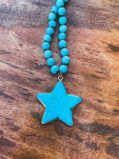 Here we offer you our beautiful turquoise stone star pendant necklace.   Each bead is hand knotted for stability because gemstones beads are heavier and we want to make sure your necklace lasts for years to come! They look great layered with other necklaces or on their own. They pair well with both casual and dressy outfits. A great gift for anyone that loves long Western Boho style jewelry! Click here to be taken to our other necklaces: https://www.etsy.com/shop/CactusAndCoralInc?section_id=121 Layering Jewelry, Boho Layering, Valentines Earrings, Boho Style Jewelry, Star Pendant Necklace, Western Boho, Layered Jewelry, Southwestern Style, Dressy Outfits