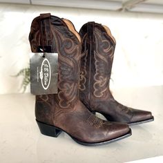 New With Tags (No Box). Jb Dillon Goat Leather Womens Boots. Snip Toe. Size 9b. Western/Boho Style. Made In Mexico. Beautiful Boots That Will Last A Lifetime!