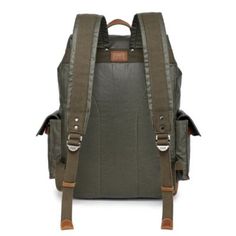 The Urban Light Traveler Backpack blends minimalist aesthetics with practical design, perfect for the modern explorer. Handcrafted from 100% genuine leather and treated with vegetable-based dyes, this eco-friendly backpack features recycled hardware and a robust cotton interior lining. It includes a padded laptop sleeve, multiple compartments, decorative front buckles, and snap button closure straps. Designed for durability and style, its ideal for those with a dynamic, on-the-go lifestyle. | TS Green Leather Backpack With Detachable Strap, Leather-lined Backpack For Adventure, Traveler Backpack, Green Leather Backpack With Detachable Strap For On-the-go, On-the-go Backpack With Leather Trim And Coated Canvas, Green Military Style Backpack, Eco Friendly Backpack, Urban Light, Urban Lighting