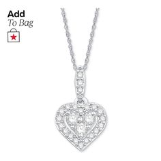 in stock White Gold Heart-shaped Necklace With Pave Setting, White Gold Heart Cut Necklace With Pave Setting, Macy's Jewelry With Brilliant Cut For Anniversary, Macy's White Gold Heart Jewelry, Heart Pendant Jewelry For Anniversary From Macy's, Macy's Heart-shaped White Gold Jewelry, Anniversary Diamond Necklace With Pave Setting And Heart Cut, White Gold Brilliant Cut Jewelry For Anniversary Gift, Macy's White Gold Jewelry With Diamond Accents