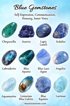 Work with any of these stones for a boost of confidence in all areas of your life💙✨ Teal Crystals, Crystal Benefits, Crystal Identification, Gemstones Chart, Crystal Healing Chart, Crystal Vibes, Crystals Healing Properties, Spiritual Crystals, Crystals Healing