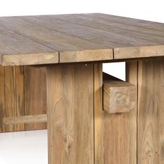 a table made out of wooden planks on a white background