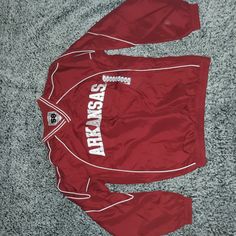 New With Tags, Embroidered, 58 Sports Arkansas Razorback Pullover, Jersey Knit Lining That's Very Soft. Team-colored Long Sleeve Track Jacket For College, Collegiate Long Sleeve Track Jacket For Sports Events, Collegiate Style Long Sleeve Track Jacket For Sports Events, Collegiate Long Sleeve Track Jacket For Sports Season, Collegiate Style Track Jacket For Sports Season, Red Sportswear Tops For College, Casual College Track Jacket In Team Colors, Casual Team-colored Track Jacket For Fall, Sporty University Red Sweatshirt For Sports