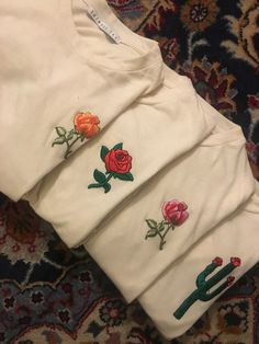 BETWEEN TEN Wildflower or Cactus Patch T-Shirt Making Clothes From Old Clothes, Embroidering Ideas, Remaking Clothes, Cactus Patch, Reuse Old Clothes, Spooky Basket, Old Baby Clothes, Graphics Tees, Embroidery Tshirt