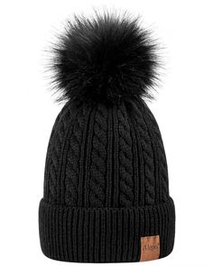 PRICES MAY VARY. 100% Acrylic Elastic closure Hand Wash Only Warm Fleece Lining: Different from most pom pom beanie, our hat has thick soft thermal fleece lining, enjoy extra warmth and protect you even in the coldest winter. Upgraded Material: We upgraded the pom pom from 12 cm to 15 cm, big and great look. These fashion chunky baggy beanies were made of 100% high quality acrylic, more durable soft and bit heavier than normal acrylic, and will never irritate your skin. Attention: After receivin Winter Beanie With Pom Poms, Winter Hat With Pom Poms For Cold Weather, Casual Winter Beanie With Pom Poms, Casual Winter Hats With Pom Poms, Cold Weather Beanie With Pom Poms, Casual Beanie With Pom Poms, Casual Pom Pom Hat For Cold Weather, Fall Beanie With Pom Poms For Cold Weather, Warm Hats For Winter Sports In Fall