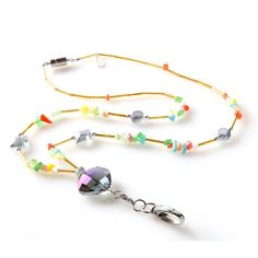 Amazon.com : BooJeeBeads Taos Fashion Lanyard - A Multi-Color Beaded ID Name Badge Holder Necklace with Breakaway Clasp : Office Products Cute Lanyards, Cheap Frames, Purple Cross, Fabric Lanyard, Rubber Band Bracelet, Lanyard Necklace, Rimless Glasses, Beaded Lanyard, Chain Lanyard