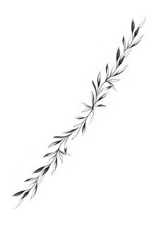 a black and white drawing of a branch