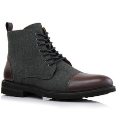 PRICES MAY VARY. INCLUDES: 1- Pair of Men’s Brooke Grey Wool and Leather Lace-up Fashion Chukka Boots CONSTRUCTION: Made from Hand Crafted Durable Vegan Leather toe-box and ankle support, high quality Wool upper with Waxed Shoe Laces. SLEEK-DESIGN: Suitable for Any Occasion Such as a Wedding, Graduation, Business Meeting or Dinner. CATALOG: Our Brooke Fashion Chukka Boots Come In Black, Brown, and Wine Colored Leather Toe Box Variations WARRANTY: We Readily Offer a 30-Day Money Back Guarantee an Elegant Luxury Black Chukka Boots, Luxury Black Elegant Chukka Boots, Luxury Snip Toe Chukka Boots For Formal Occasions, Luxury Business Chukka Boots For Winter, Luxury Elegant Semi-formal Chukka Boots, Luxury Elegant Plain Toe Chukka Boots, Outfit Collection, Ankle Support, Colored Leather