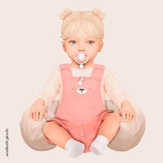 a sims 4 infant wearing custom content clothing for a cc lookbook Sims4 Infant, Body Outfit, Bear Outfits