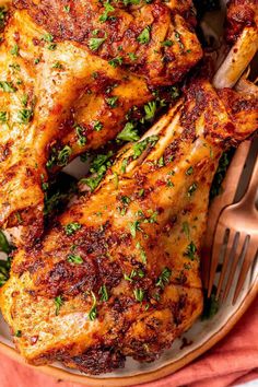 grilled chicken with herbs on a plate