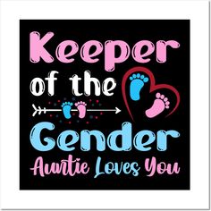 a black poster with pink and blue lettering that says keeper of the genderer annie loves you