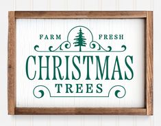 a sign that says farm fresh christmas trees