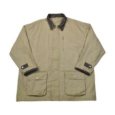 Description Embrace timeless ruggedness with this vintage Workwear Field Jacket in beige, featuring stylish leather trim. Perfect for outdoor adventurers, festival-goers, and aficionados of retro fashion, this jacket seamlessly combines classic utility with contemporary comfort. Key Features: Condition: Excellent vintage condition Material: 100% Cotton with leather trim Size on Label: XXL Recommended Size: XXL Measurements: 80 cm Length, 71 cm Pit to Pit Elevate your wardrobe with this unique vi Casual Outdoor Windbreaker With Padded Collar, Utility Outerwear With Corduroy Collar For Outdoor, Military Style Hiking Outerwear With Multiple Pockets, Military Style Outerwear For Hiking With Multiple Pockets, Military Outerwear With Multiple Pockets For Hiking, Rugged Long Sleeve Sport Coat For Outdoor, Rugged Long Sleeve Khaki Utility Jacket, Rugged Khaki Long Sleeve Utility Jacket, Rugged Long Sleeve Utility Jacket For Hunting