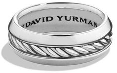 David Yurman Cable Classic Band Ring Sterling Silver Jewelry With Polished Edges, Silver Jewelry With Tension Setting For Promise, Silver Jewelry For Promise Ring With Polished Edges, Elegant Silver Rings With Polished Edges, Classic Concave White Gold Jewelry, Luxury Silver Jewelry With Tension Setting, Silver Platinum Ring With Polished Finish, White Gold Jewelry With Polished Edges Round Band, White Gold Round Band Jewelry With Polished Edges