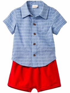 Infant Boys Blue Plaid Button T-Shirt Tee Shirt Red Shorts Outfit Set 3/6m This adorable baby blue button up shirt & red shorts outfit set is sure to be a favorite! Infant sizes 2 piece set Shirt:100% cotton Shorts: 75% cotton, 25% nylon Made in vietnam Payment We accept PayPal as our payment method. Immediate payment is required. If you have any questions about payment, please feel free to contact our customer support team. Return Policy We have a no hassle return policy If you are unhappy with Cotton Short Sleeve Set With Button Closure, Cotton Playtime Sets With Button Closure, Cotton Sets With Button Closure For Playtime, Casual Playtime Sets With Buttons, Justin Bieber Baby Video, Red Shorts Outfit, Starbucks Wallpaper, Outfit Drawing, Blue Button Up Shirt