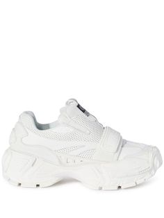 Glove slip-on sneakers from OFF-WHITE featuring white, panelled design, mesh panelling, logo patch at the tongue, logo-embossed strap, branded heel counter, round toe, front touch-strap fastening, pull-tab at the tongue, branded insole and chunky rubber sole.Heel 2 in / 5 cm; Platform 1,4 in / 3,5 cmGender: WomenMaterial: LINING: 100% POLYESTER EXTERIOR: LEATHER 66%, POLYURETHANE 25%, POLYESTER 9% SOLE: 100% RUBBERColor: WHITEMade in: IMPORTEDProduct ID: OWIA281F23FAB0010101*Import tax/duty will White Fashion Sneakers, Off White Fashion, The Tongue, Latest Fashion Design, Crossbody Tote Bag, Moon Boots, Leather Chokers, Sweater Brands, White Paneling