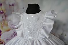 Toddler Baptism Dress With Train Christening Gown for Toddler - Etsy Lace Princess Dress With Ruffles For First Communion, Elegant White Princess Dress With Fitted Bodice, White Ball Gown With Lace Sleeves, Elegant Princess Dress With Ruffles And Fitted Bodice, Lace First Communion Dress With Fitted Bodice For Pageant, Elegant Princess Dress With Ruffles For First Communion, Elegant Princess Dress With Fitted Bodice For First Communion, Lace Princess Dress With Ruffles For Wedding, Wedding Pageant Dress With Ruffles And Fitted Bodice