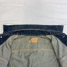 Levi’s denim jacket Big E Size: no size listed/fits like large 1960s chest-19” shoulder-6” sleeve-25” top to bottom-23” Vintage Dark Wash Denim Top With Pockets, Vintage Denim Blue Top With Pockets, Vintage Denim Top With Button Closure, Vintage Medium Wash Denim Top For Fall, Vintage Cotton Denim Top With Pockets, Vintage Dark Wash Denim Jacket With Snap Buttons, Vintage Fitted Denim Top With Pockets, Fitted Vintage Denim Top With Pockets, Levi's Classic Fitted Denim Jacket