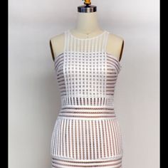 This Beautiful Dress Can Be Dress Up Or Down. Made For Any Occasion. White Lined Midi Dress For Party, White Lined Bodycon Dress For Summer, White Spring Cocktail Bodycon Dress, White Lined Midi Dress For Night Out, White Spring Bodycon Cocktail Dress, White Lined Bodycon Dress, White Lined Bodycon Dress For Date Night, Summer White Lined Bodycon Dress, White Lined Bodycon Summer Dress