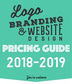 the logo for branding and website design pricing guide, with text overlaying it