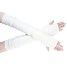 Guantes largos sin dedos de invierno mangas de brazo tejidas para mujer Features: CÓMODO Y SUAVE: Nuestros calentadores de brazos largos están hechos de cachemira mezclada, son muy cómodos al tacto. Tiene buena elasticidad y puede adaptarse al radián de tu brazo. Haz que tus brazos luzcan más largos y delgados. Los guantes sin dedos de cachemira tienen buena calidez, lo que puede evitar eficazmente que sus brazos se enfríen en una habitación con aire acondicionado. ADECUADO PARA MÚLTIPLES OCASIONES: En actividades al aire libre, los calentadores de brazos negros protegen sus brazos del sol, el viento, la arena y los irritantes. En la vida diaria, los guantes largos sin dedos para mujer pueden proteger tus brazos del aire frío. Esta funda para brazo blanca es flexible para ponerse o quitars High Stretch Solid Color Winter Leg Warmers, High Stretch Solid Color Leg Warmers For Winter, High Stretch Winter Leg Warmers, Trendy High Stretch Winter Leg Warmers, Thick Leg Warmers For Spring, Cozy Winter Leg Warmers, Trendy Soft Leg Warmers, Knitted Solid Leg Warmers For Winter, Winter Solid Color Knitted Leg Warmers