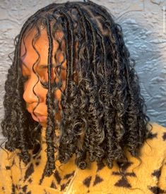 Locs With Curly Pieces, Boho Locs Bob, Bob Locs, Locs Bob, Invisible Locs, Boho Locs, Braided Hairstyles For Black Women Cornrows, Goddess Braids Hairstyles