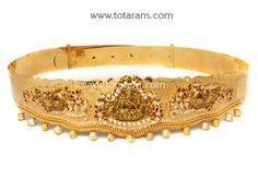 22 Karat Gold 'Lakshmi' Vaddanam,Oddiyanam, Waist Belt, Kammar Patta with Cz,South Sea Pearls & Beads - 235-GV297 - in 220.950 Grams for USD $17405.59. 
Made in India by Totaram Jewelers Online this product is in Gold - 22 Karat BIS Hallmark 916 KDM Gold  & is an excellent gift for Adult - Women. Ships fully insured with secured guaranteed delivery for free with your order over $250 from New Jersey USA & comes with 30 days exchange policy. Gold Zari Weaving Jewelry For Weddings, Gold Wedding Jewelry With Zari Weaving, Gold Bollywood Traditional Wear For Marriage, South Seas, South Sea Pearls, Sea Pearls, Gifts For Adults, 22k Gold, Cultured Pearls