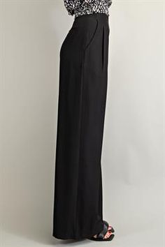 Glamorous Black Wide Leg Bottoms, Luxury Black Wide Leg Bottoms, Sleek Black Wide-leg Pants, Fitted Black Wide Leg Full-length Pants, Glamorous Black Wide-leg Bottoms, High Waist Wide Leg Pants, Confident Style, Glam Fashion, Black Media