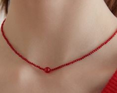 Dainty Ball Beads Choker Necklace, Summer Fashion Statement Necklace, Carnelian Necklace, Beach Vibe Jewelry, Gift for Her (NZ2137) ▶ Product Info. - Material: 925 Sterling Silver / Beads / Cubic Zirconia  - Metal Finish: Silver + Anti-Tarnish E-Coat  - Safety: Nickle & Lead free and Hypoallergenic - Dimensions: Ball- 6.3mm / Cubic Zirconia - 3.5mm - Length: 36cm + 3.5cm (length adjustable) - Weight: 3.05g - TATIANA & Silver 925 engraved tag was added. - Made In South Korea Our jewelry was plate Kalung Manik-manik, Beads Choker Necklace, Beads Choker, Carnelian Necklace, Summer Necklace, Handmade Jewelry Diy, Beaded Choker Necklace, Jewelry Inspo, Beaded Choker