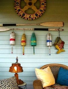 there are many different types of umbrellas hanging on the wall