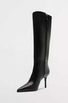 Schutz Leather Mikki Up Knee-High Boot | Urban Outfitters Sleek Leather High Heel Knee-high Boots, Sleek High Heel Knee-high Boots In Faux Leather, Luxury Faux Leather Knee-high Boots, Luxury Black Knee-high Boots With Leather Lining, Luxury Black Knee-high Boots With Sculpted Heel, And Sign, Knee High Boots, High Boots, Knee High