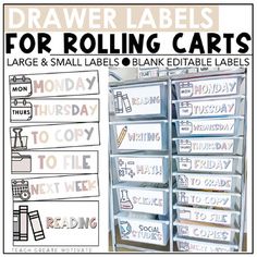 an image of labels for rolling carts