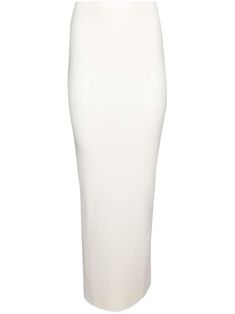 cream white cotton-modal blend elasticated waistband rear slit floor-length pull-on style Zara White Maxi Skirt, Virgo Rising, Maxi Skirt White, Bodycon Maxi Skirt, Maxi Pencil Skirt, White Maxi Skirt, White Maxi Skirts, High Waisted Maxi Skirt, White Bodycon