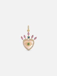 Eden Presley Queen of Hearts Pendant 12 Authentic Jewelry, Queen Of Hearts, Pink Opal, Gold Charm, Tiger Eye, Earring Necklace, Black Onyx, Heart Pendant, Eden