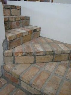 the stairs are made out of bricks and cement