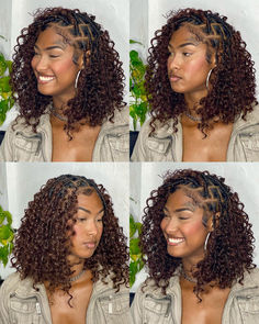 curly boho bob, boho bob, boho bob knotless braids, Styles Of Braids For Black Women, Protective Bob Hairstyles, Boho Loc Knot Bob, Boho Braided Bob Hairstyles, Knotless Hairstyles With Curls, Layered Bohemian Braids, Goddess Braids Vs Boho Braids, Black Woman Braids Hairstyles, Boho Knotless Bob With Color