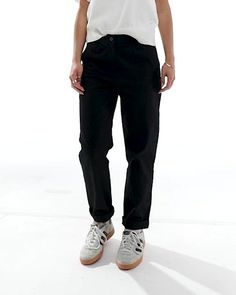 Petite by ASOS DESIGN Talk about a wardrobe staple High rise Belt loops Functional pockets Straight fit Classic Straight Hem Cargo Pants For Streetwear, Classic Cargo Pants For Streetwear With Straight Hem, Classic Cargo Pants With Straight Hem For Streetwear, Black Jeans With Straight Hem And Pockets, Classic Everyday Tapered Leg Cargo Pants, Black Jeans With Straight Hem, Straight Leg Chinos With Welt Pockets For Streetwear, Black Jeans With Welt Pockets For Work, Classic Cargo Pants For Streetwear