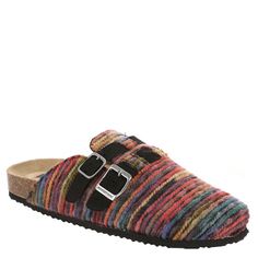 PRICES MAY VARY. A comfy and fuzzy footwear, the Rocket Dog Abel Clogs come with a functional buckle design. Faux shearling upper with PU buckle straps. Terrycloth lining. Cork footbed with terry lining. Flat heels. Flat Heels, Rocket Dog, Clogs Shoes, Color Stripes, Terry Cloth, Mule Clogs, Pharmacy Gifts, Women's Casual, Mule