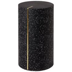 a black and gold side table on a white background