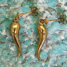 9ct yellow gold horn of plenty dropper earrings. Earrings test fully as 9ct gold. In good condition. A lovely pair! Weight 0.83g. Earrings measure 24mm total drop. Bull Earrings, Horn Of Plenty, Gold Horns, Jewelry Earrings Dangle, Etsy Earrings, Beauty Book, Dangle Drop Earrings, Dangle Earrings, Jewelry Earrings