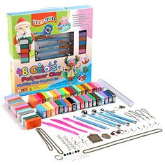 an assortment of children's crafting supplies including pens, scissors and pencils