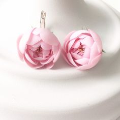 These flower earrings are fully handmade. Each element petal is made entirely by hands from material called cold porcelain and toned with soft pastel. These flowers look much like fresh flowers but they will never fade. I use only non-allergic nickel free bases for my items. peony earrings diameter 1 inch (2,5 cm) Sterling silver metal These earrings with pink roses are perfect for woodland, greenery or rustic weddings and other celebrations. But also they will be good even as casual accessory. Handmade Rose Flower Earrings For Wedding, Feminine Handmade Flower Earrings, Delicate Pink Flower Earrings For Wedding, Feminine Rose Earrings For Wedding, Rose Feminine Earrings For Wedding, Feminine Rose Wedding Earrings, Delicate Pink Earrings With Handmade Flowers, Delicate Pink Handmade Flower Earrings, Delicate Handmade Pink Flower Earrings