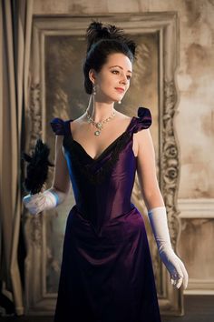 Purple 1890s Dress, Gothic Victorian Gown Purple Victorian Dress, 1890s Dress, Black Victorian Dress, Purple Ball Gown, Gothic Gowns, Vanessa Ives, Gothic Party, Rococo Dress, Victorian Wedding Dress