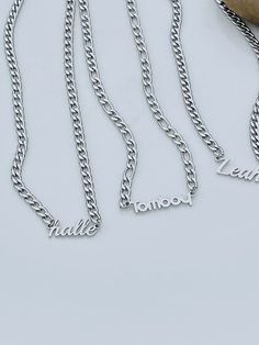 Having your initial or the name of a loved one crafted into a necklace is the most beautiful gift you can give to yourself or your intended recipient. #beautifulnecklace #personalizednecklace #jewelrylover #giftideas #cutenecklace Meaningful Customizable Silver Necklace, Meaningful Silver Custom Name Necklace, Meaningful Personalized Silver Necklace, Personalized Silver Necklace With Meaningful Style, Custom Name Silver Letter Necklace, Custom Name Silver Necklace In Letter Shape, Silver Letter Necklace With Custom Name, Silver Custom Name Necklace In Letter Shape, Customized Silver Meaningful Necklace