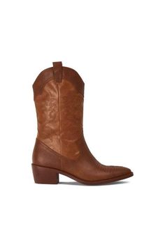 Yee ha! Step into a stylish Autumn with these beauties! Our Jolene Cowboy Boots are made from a gorgeous, practical PU and are a classic cowboy style with a low heel, high top and pointed toe, in a gorgeous, caramel brown. She features contrasting brown panels with beautiful stitching on the top of the foot and up the sides, making her a truly stunning addition to your Autumn wardrobe. Try pairing her with our Violet Vintage Fleur Swing Dress and a headscarf for a quirky, but fashionable day-tim Country Style Brown Mid-calf Boots For Fall, Brown Country Style Heeled Boots For Fall, Western Brown Mid-calf Heeled Boots, Brown Western Mid-calf Heeled Boots, Brown Mid-calf Western Heeled Boots, Brown Boots For Ranch In Spring, Winter Brown Heeled Boots For Rodeo, Western Brown Mid-calf Boots For Fall, Western Style Brown Mid-calf Boots For Fall