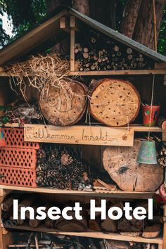 an insect hotel with the words insect hotel written on it