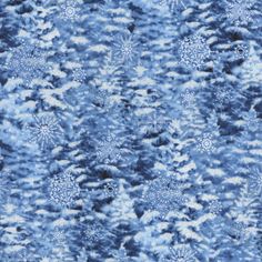 a blue and white background with snow flakes